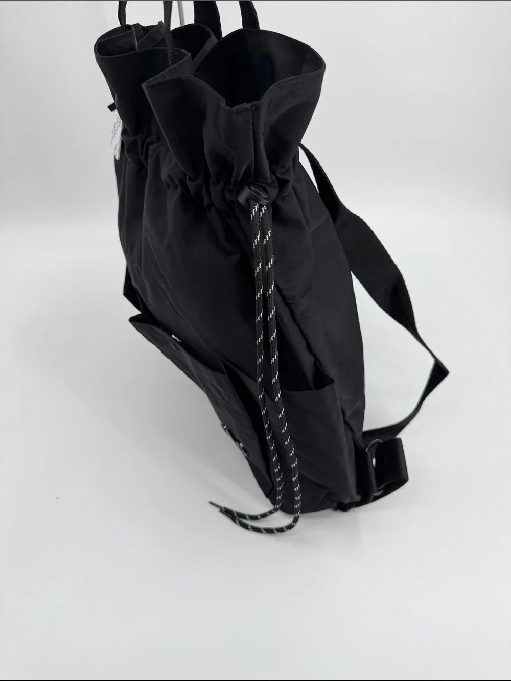 Alo Black Drawstring Tote Bag Convertible Backpack